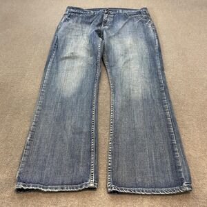 Flypaper Jeans Mens 38x32 Blue Y2K Relaxed Bootcut Denim Pants Wide Leg Baggy